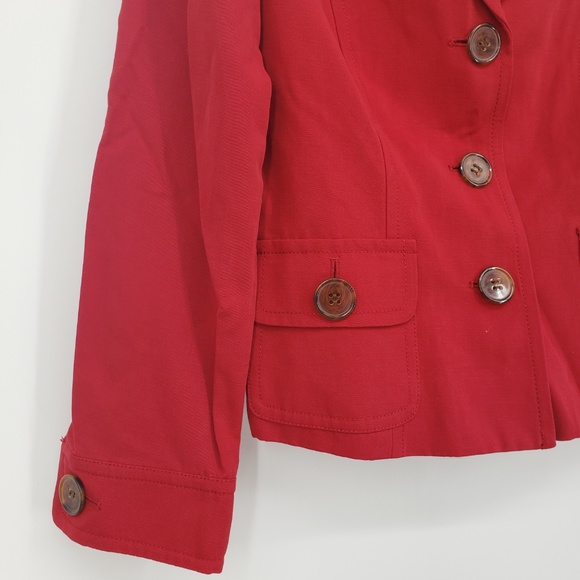 Talbots Linen Blend Red Blazer Sz 10 - Picture 4 of 7
